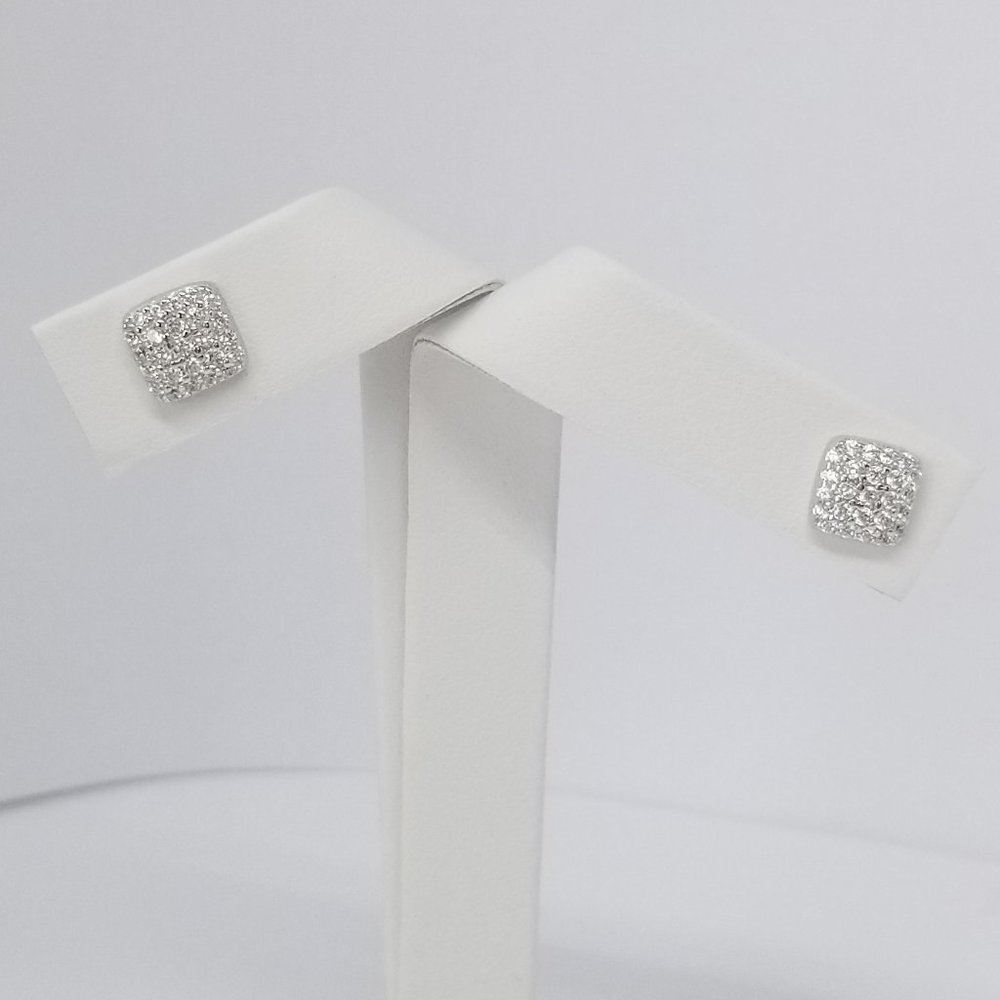 Sterling Silver Square Stud Earrings 8x8mm
